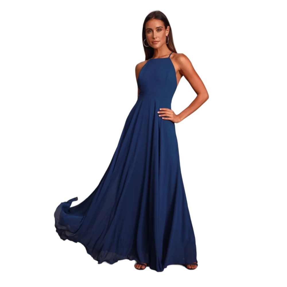Lulu’s Mythical Kind of Love Navy Blue Maxi Dress